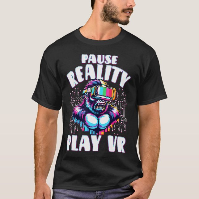 Vr Gamer Vr Player Virtual Reality Vr Game Video G T-Shirt (Vorderseite)