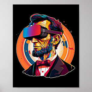 Vr Headset Abraham Lincoln Video Game Virtual Real Poster