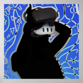 VR Headset Gaming Time Dynamischer Hintergrund Poster