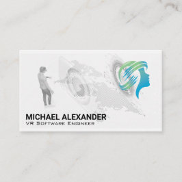 VR-Headset-Tech-Logo | Weltkarte Visitenkarte