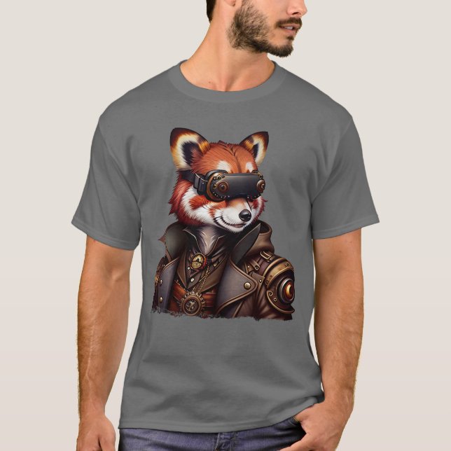 VR Steampunk Red Panda T-Shirt (Vorderseite)