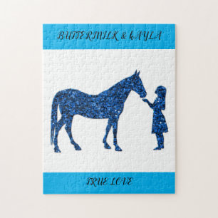 "VRAI AMOUR" HORSE PUZZLE AVEC UN NOM PERSONNALISÉ