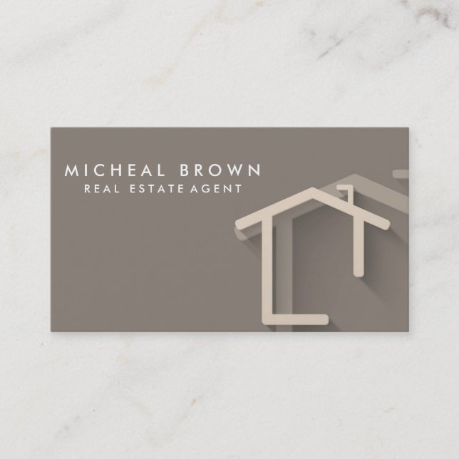 Vrai carte de visite élégant d'agent immobilier (Devant)