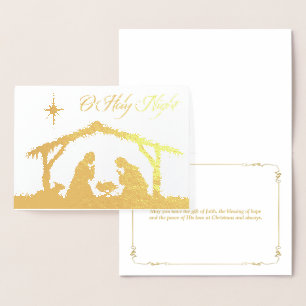 VRAI Gold Fale O Holy Nativité Carte