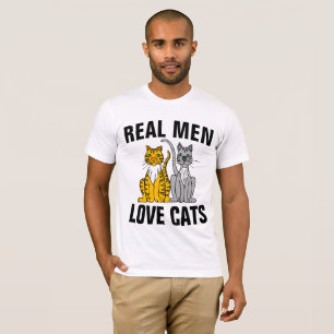 VRAI HOMME AMOUREUX CHATS CAT T-SHIRTS