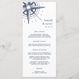 Vrai Nord Carte de menu Mariage de boussole naut