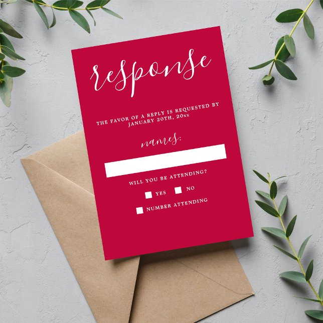 Vrai Simplicité 1 Framboise Mariage minimal RSVP (Créateur téléchargé)