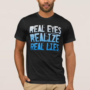 Vrai T-shirt de slogan de mensonges… bleu et noi
