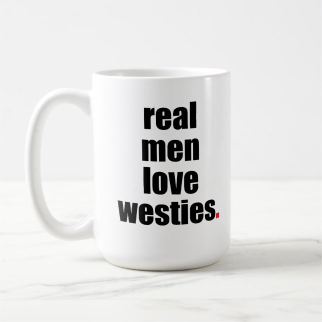 Vraie tasse de Westies d'amour d'hommes (Gauche)