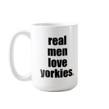 Vraie tasse de Yorkies d'amour d'hommes