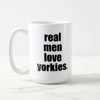 Vraie tasse de Yorkies d'amour d'hommes