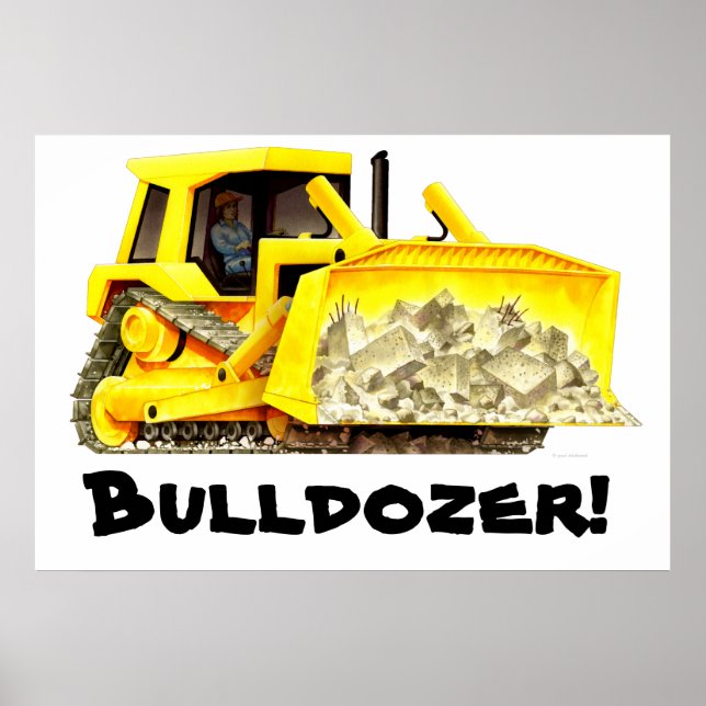Vraiment énorme poster de bulldozer (Devant)