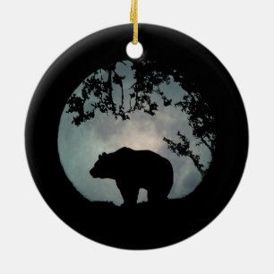 Vraiment joli Ours et Lune Ornement de Noël