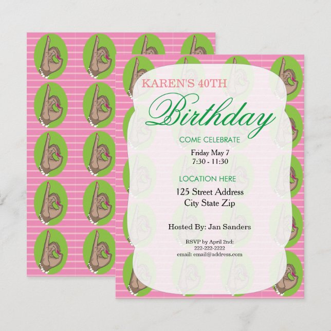 Vraiment jolies invitations à la fête d'anniversai (Devant / Derrière)