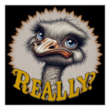 Vraiment Ostrich Glossy Poster