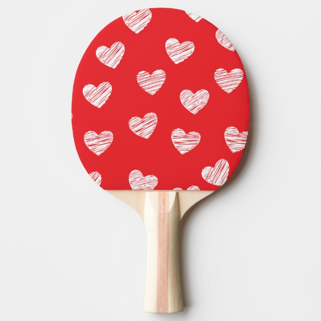 Vriendschap, liefde Valentijnsdag met hartjes. Tischtennis Schläger (Vorderseite)