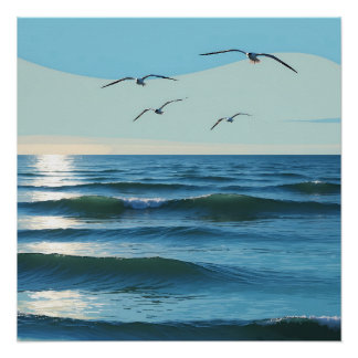 Vrijheid in de Blauwe Oceaan Poster
