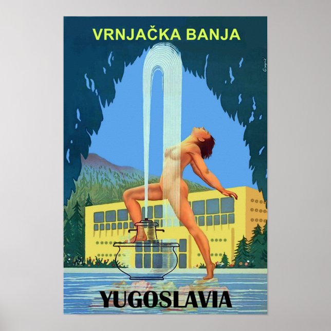 Vrnjacka Banja Yugoslavia old vintage travel Poster (Vorne)
