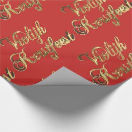 Vrolijk Kerstfeest Holländisch Weihnachtsrot und G Geschenkpapier