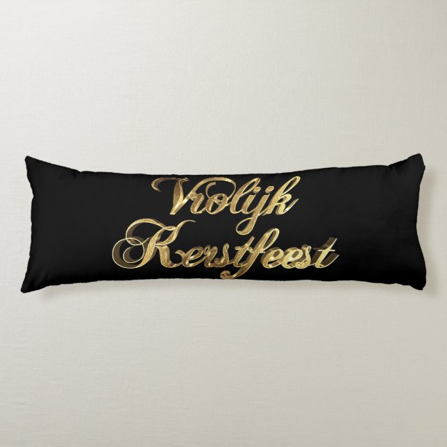 Vrolijk Kerstfeest Holländisch Weihnachtsschwarz u Seitenschläferkissen (Vorderseite)