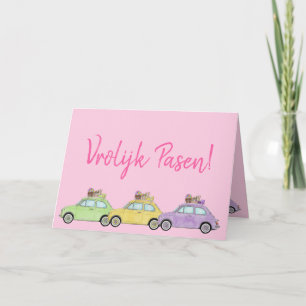 Vrolijk Pasen Dutch Easter Retro Fiat 500 Feiertagskarte