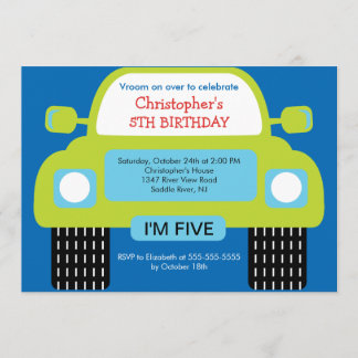 Vroom Auto-Geburtstags-Party für Jungen Einladung