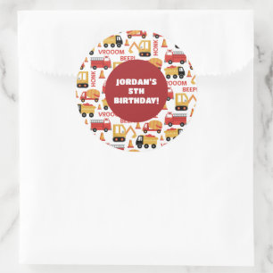 Vroom Honk Beep! Lastkraftwagen Runder Aufkleber