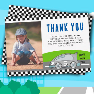 Vroom Vroom Racing Car Road Boy Foto Geburtstag Dankeskarte