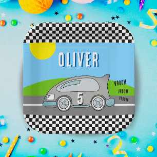 Vroom Vroom Rennwagen Straßenjunge Geburtstag Pappteller