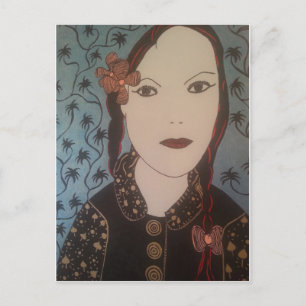 Vrouw Postkarte