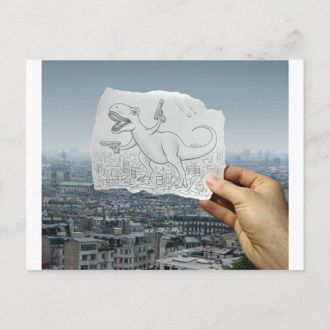 VS-Kamera - Dino Postkarte (Vorderseite)