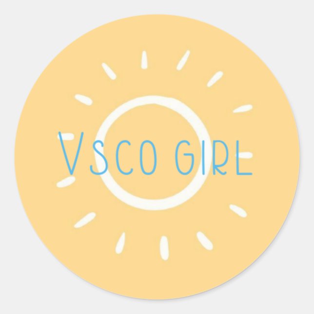vsco girl runder aufkleber (Vorderseite)