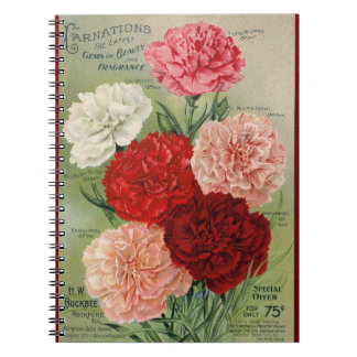 VTG Carnet spirale de carnation botanique