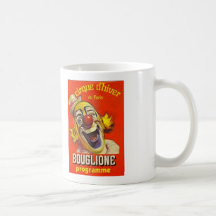 Vtg Clown-Zirkus-Plakat-Kaffee-Tasse Cirque Kaffeetasse