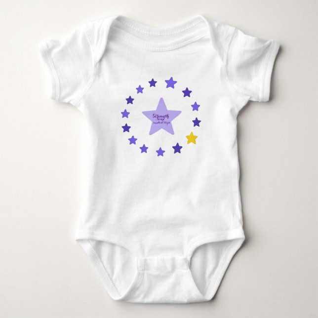 VTVB-STRENGTH1-BB - Bodysuit Baby Strampler (Vorderseite)