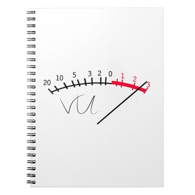 VU-Meter Schallpegel Studio  Notizblock (Vorderseite)