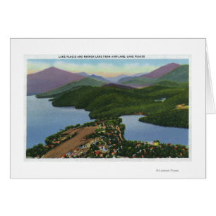 Vue aérienne des lacs Placid et miroir