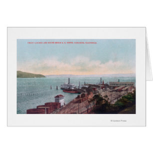 Vue aérienne du débarquement du ferry et du nord