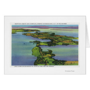Vue aérienne du lac, du NY et du Séparation VT