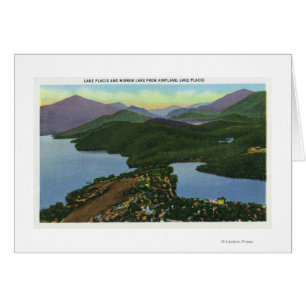 Vue aérienne du lac Placid et du lac Mirror