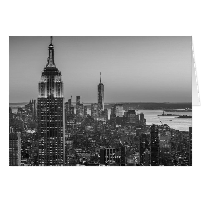 Vue aérienne en noir et blanc de New York City Nig (Devant horizontal)