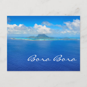 Vue aérienne sur Bora Bora carte postale texte