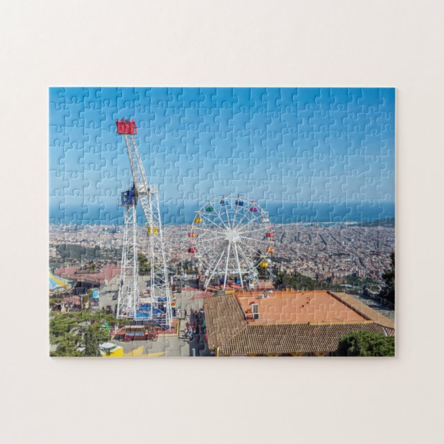 Vue de Barcelone depuis le puzzle Tibidabo (Horizontal)