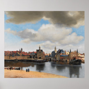 Vue de Delft par Vermeer - Poster