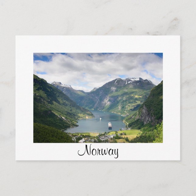 Vue de Geirangerfjord en Norvège carte frontière b (Devant)