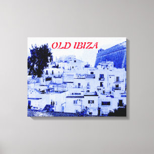 Vue de la vieille Ibiza sur toile imprimée