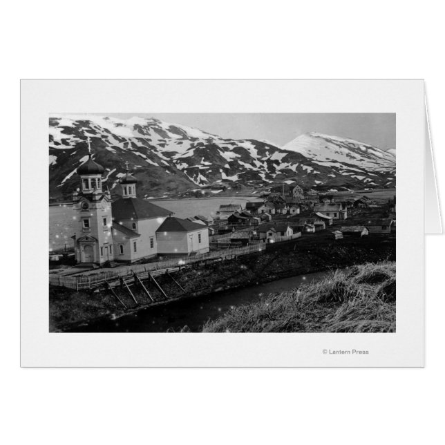 Vue de la ville d'Unalaska, Alaska Photographie (Devant horizontal)