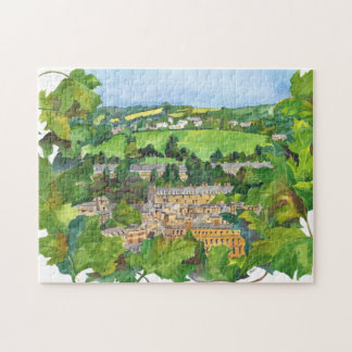 Vue de puzzle d'aquarelle de Bath