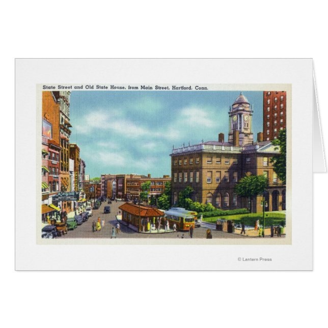 Vue de rue principale de State Street & Old State (Devant horizontal)