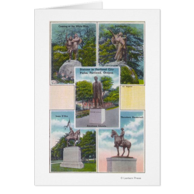 Vue des statues dans les parcs de Portland City (Devant)